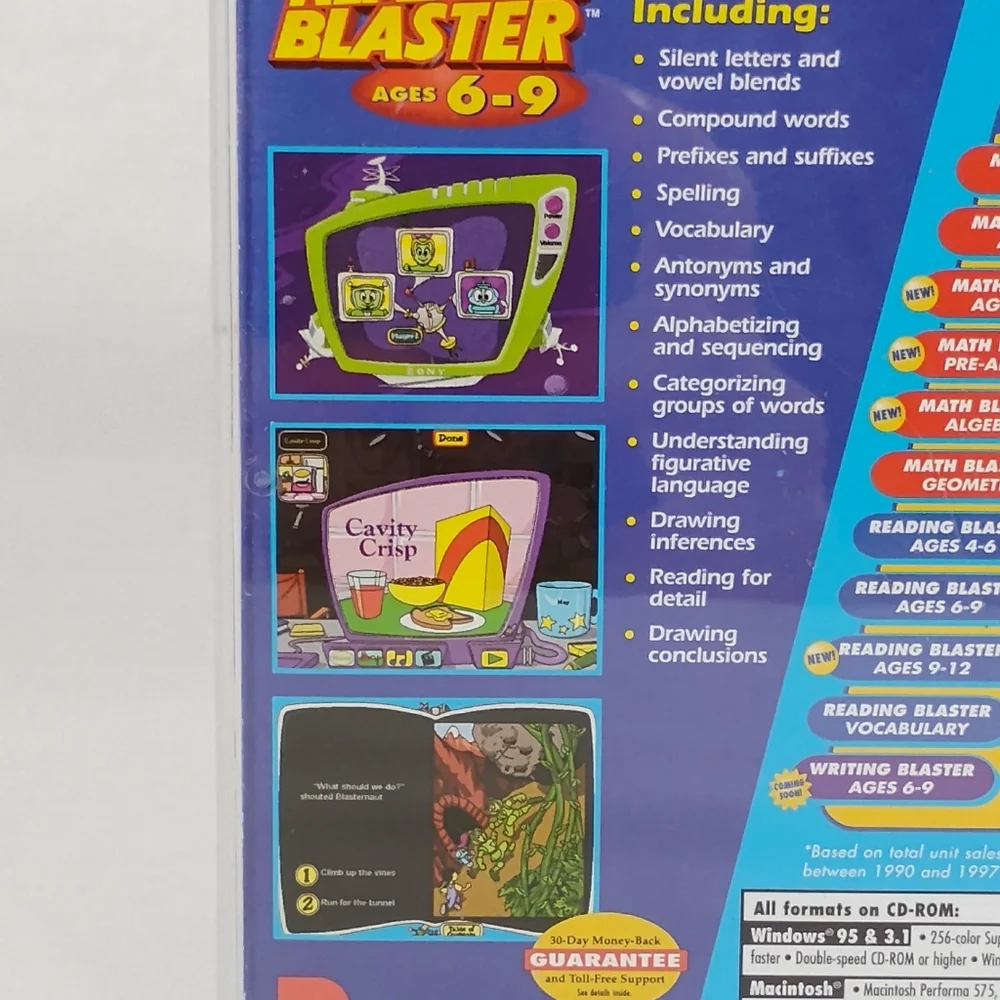 Reading Blaster Basic Reading Education Video Game Homeschool Learning Ages 6-9